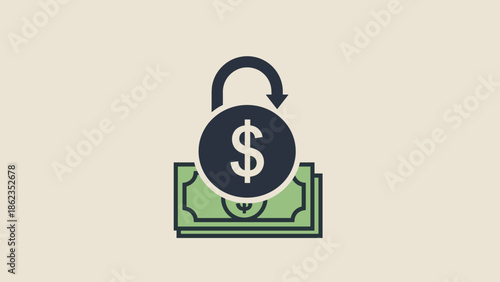 Unlocking Financial Freedom Dollar Symbol and Open Padlock Concept.