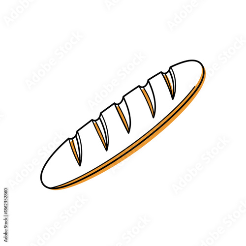 Bread. French baguette. Vector illustration