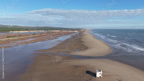 Plage de Mateilles à Gruissan dans l'Aude en région Occitanie.