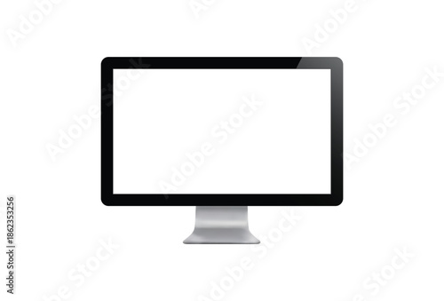 Desktop Computer Monitor Mockup with Blank Screen on White