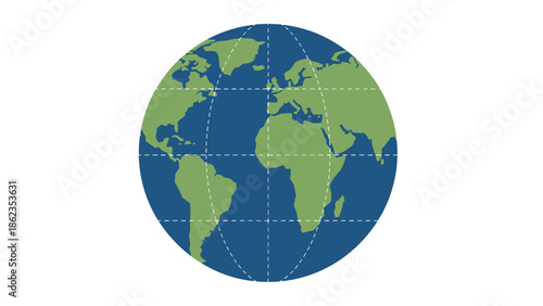 World Globe Illustration A Detailed View of Continents and Oceans.