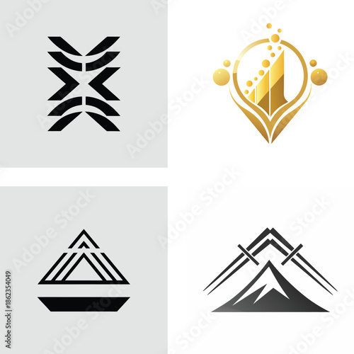 Collection of minimalist arrow direction symbols in various styles