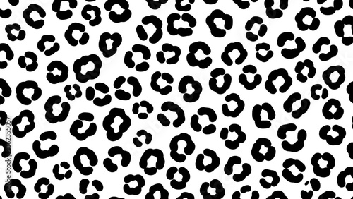 Black and white seamless pattern featuring a leopard print design.