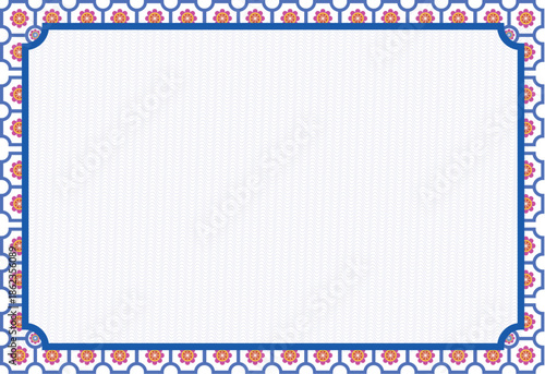 Decorative certificate border elegant classic frame design for official document or award recognition