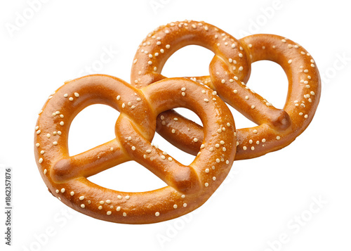 Delicious pretzels isolated on transparent background