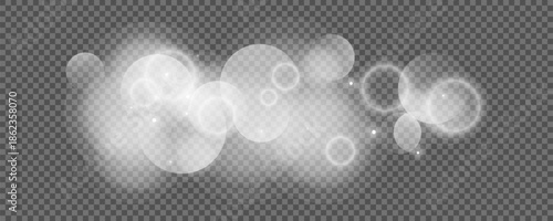 Bokeh circles on transparent background