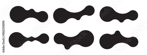 Set of abstract metaball shapes