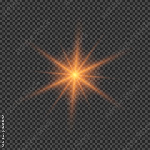 Light effect of orange lens flares