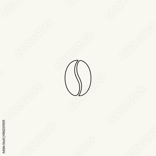 Single line coffee bean icon flat vector design.