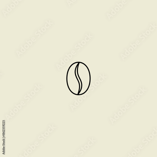 Single line coffee bean icon flat vector design.