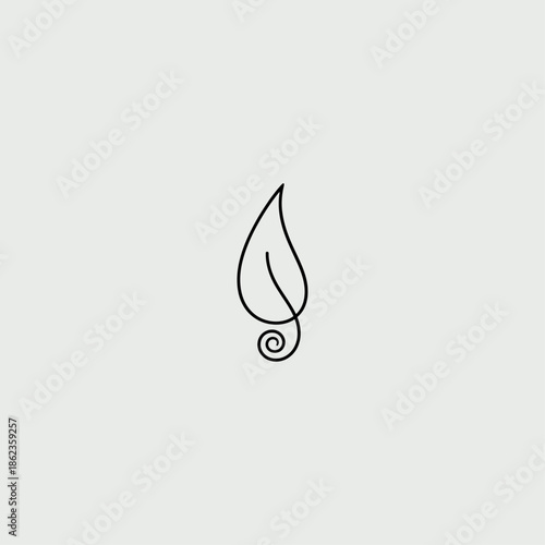 Single line seed icon flat vector design.