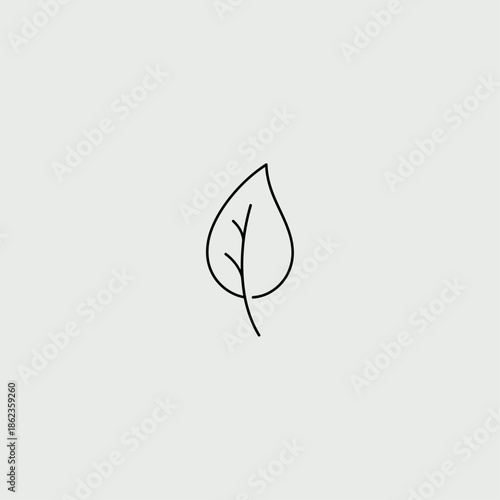 Single line tree leaf icon flat vector design.