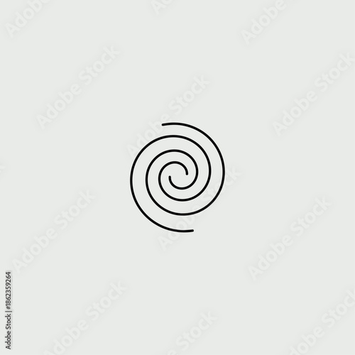 Single line spiral icon flat vector design.
