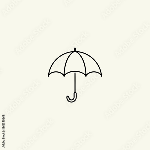 Single line umbrella icon flat vector design.