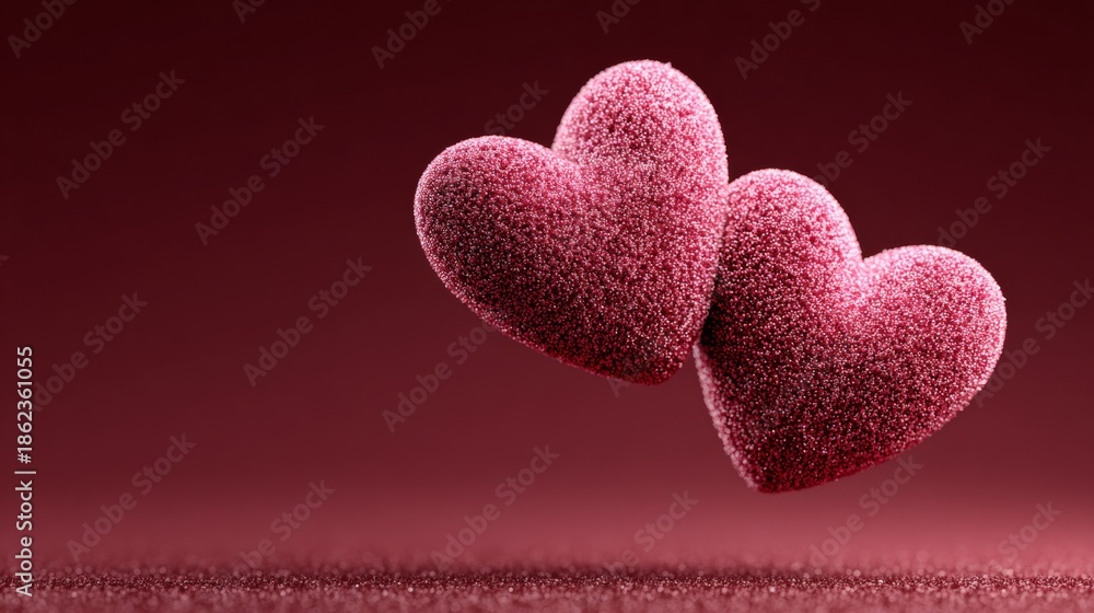 Obraz premium Two pink heart. Valentines Day. 