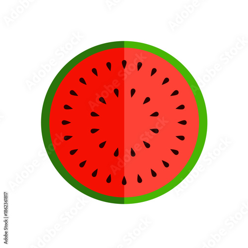 Half of watermelon- vector illustration
