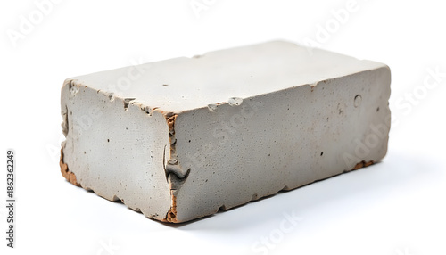 Rough Concrete Block with Visible Wear and Industrial Texture
