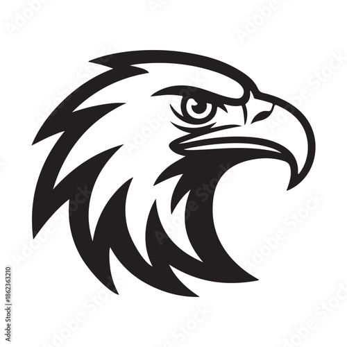 Eagle Head Logo Black Vector Mascot Illustration