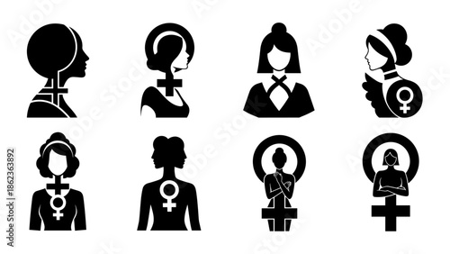 Femininity Symbols Unite in a Conceptual Black and White Woman Empowerment Theme