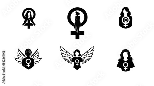 Feminine Symbol Variations: Empowering Visuals for Modern Movements and Designs