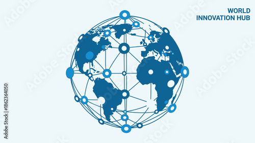 Global Network Connection and World Innovation Hub Concept