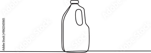 Gallon Of Milk Icon, Big Plastic Bottle, Gallon continuous one line drawing vector illustration. one line Art icon drawing