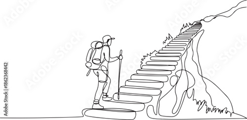 Continuous line drawing of a bowl. Minimalist one-line vector illustration, one line Art icon drawing