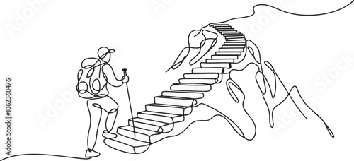 Continuous line drawing of a bowl. Minimalist one-line vector illustration, one line Art icon drawing