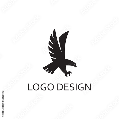 simple black eagle for logo design
