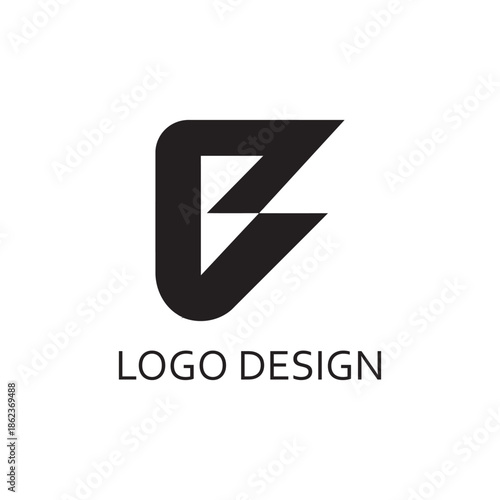 simple black letter b for logo design