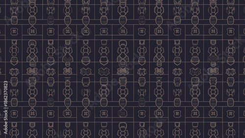 Abstract Geometric Pattern Background - Dark Tonal Motif with Repeating Elements