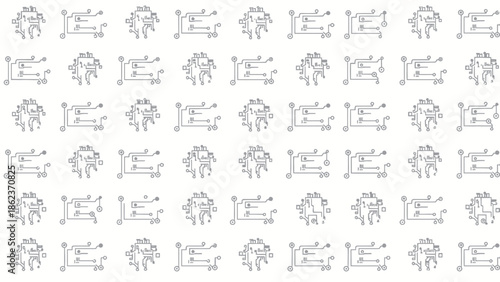 Abstract Circuit Board Pattern - Digital Technology Motif