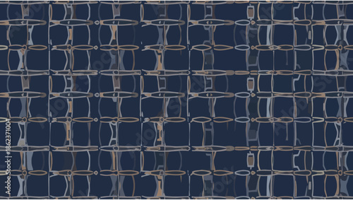 Abstract Dark Blue Geometric Pattern with Subtle Textured Grid