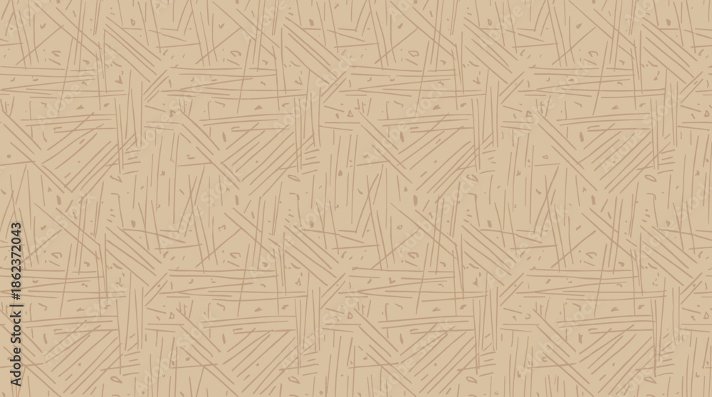 Fototapeta premium Abstract seamless pattern with chaotic hand drawn lines and scribbles in a neutral beige and brown color palette, creating a subtle, organic texture for backgrounds and design