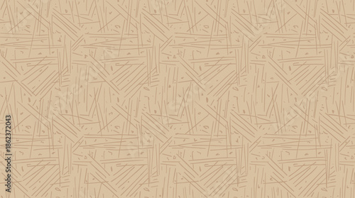 Abstract seamless pattern with chaotic hand drawn lines and scribbles in a neutral beige and brown color palette, creating a subtle, organic texture for backgrounds and design