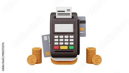 Payment Terminal with Credit Cards and Coins