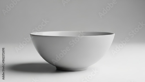 Simple white ceramic bowl on plain background