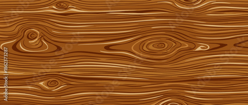 Stylized brown wood grain texture illustration with organic knots and wavy lines, a seamless vector pattern for backgrounds, surfaces, and decorative design concepts