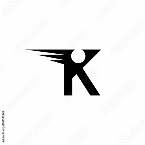 Letter K logo design with a fast concept.