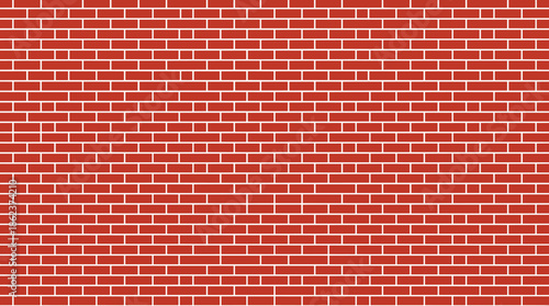 Red brick wall seamless pattern illustration with a classic running bond design, a simple and clean graphic texture for construction or architectural concept backgrounds