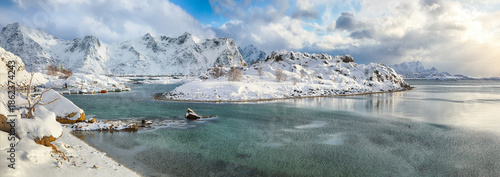 Wallpaper Mural Amazing winter scenery with lots of snow  in small fishing village and snowy  mountain peaks near Valberg. Torontodigital.ca