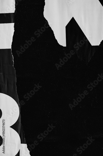 Old ripped torn blank black and white fly posters textures backgrounds grunge creased crumpled paper vintage collage placards empty space text