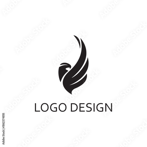simple black eagle for logo design