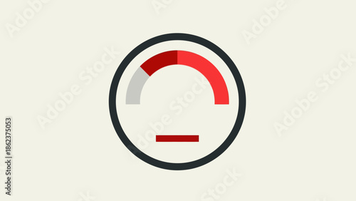 Speedometer Gauge Icon Indicating Low Level, Performance Meter