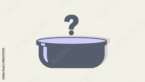 Question Mark Above Pot Icon, Unknown Recipe Concept, Minimalist Design