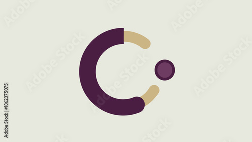 Abstract Circle Graphic with Dot on Light Background