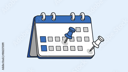 Calendar Organizer with Pins Marking Important Dates and Appointments