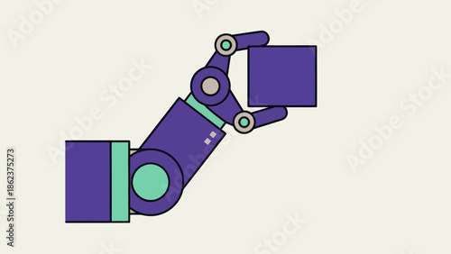 Robotic Arm Holding a Cube - Automation and Technology Concept