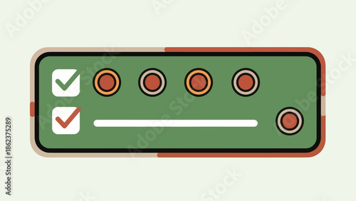 Checklist progress bar with completed tasks and pending items, task management concept
