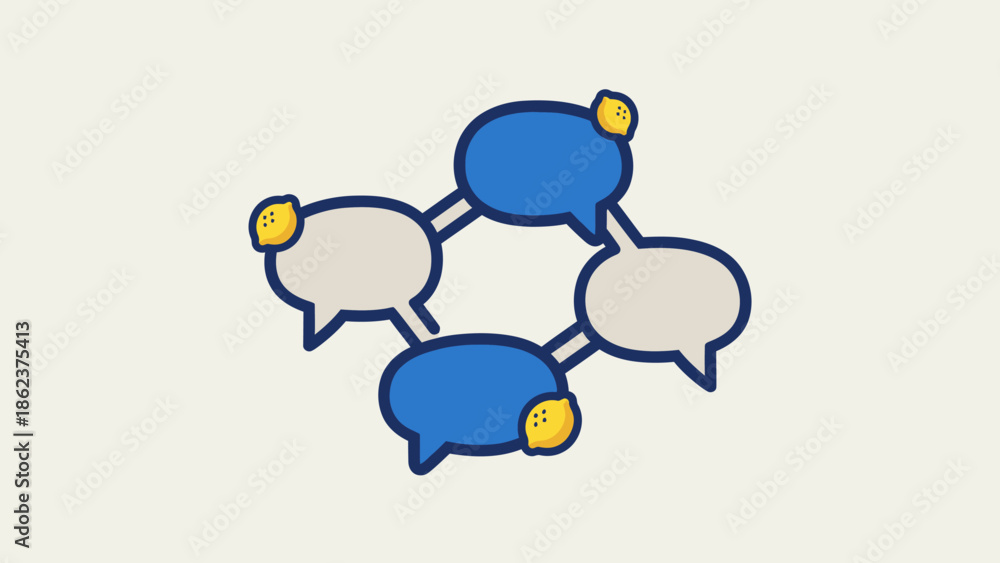 Obraz premium Connected Speech Bubbles Network Communication Concept